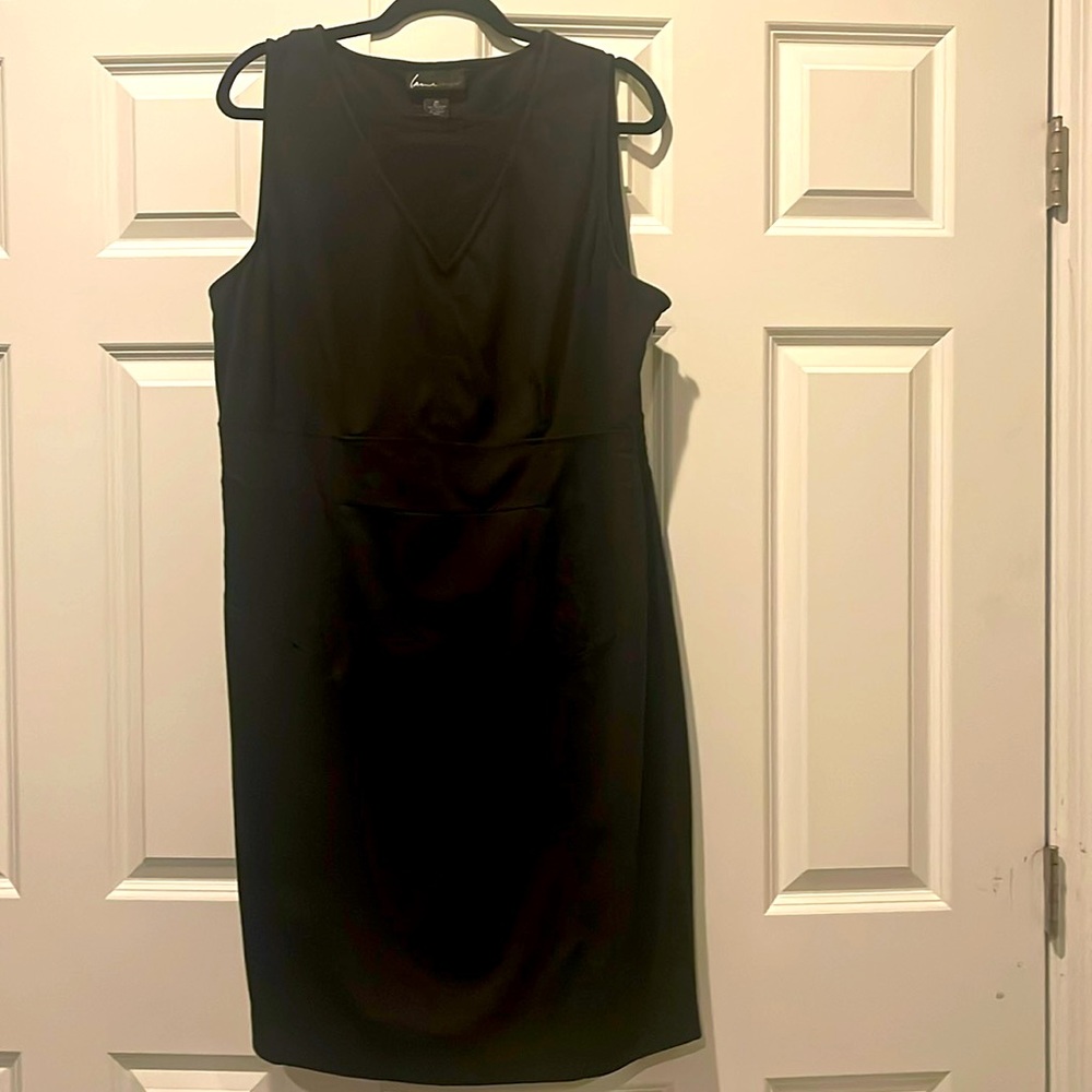 Ponte fitted dress with sheer peek a boo neckline